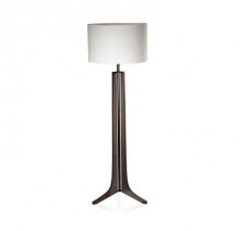 Cerno 05-300-BWL - Forma LED Floor Lamp - Black Anodized Aluminum, Oiled Walnut Body, White Linen