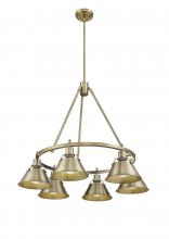 Golden 3306-6 AB-AB - Orwell 6-Light Chandelier in Aged Brass