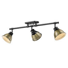 Golden 3602-3SF BLK-AB - Duncan 3-Light Semi-Flush - Track Light in Matte Black with Aged Brass