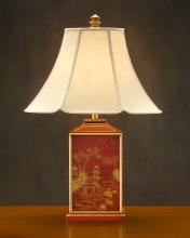 J. Richard AJL-0332 - 31'' RED AND GOLD TOLE TABLE LAMP