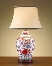 J. Richard JRL-7399 - 30'' HF FLORAL POTTERY/WD LAMP