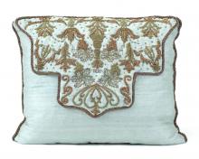 J. Richard JRS-03-3072 - 16X20 PIL AQUA SILK W/BROWN EMBROD.