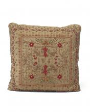 J. Richard JRS-03-3196 - 18X18 COFFEE SILK HEAVILY EMBROIDED