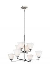 Generation Lighting 3113708EN3-962 - Ellis Harper transitional 8-light indoor dimmable ceiling chandelier pendant light in brushed nickel