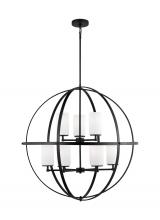 Generation Lighting 3124609EN3-112 - Alturas indoor dimmable LED 9-light single tier chandelier in midnight black finish with spherical s