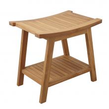 Barclay 6132 - 20'' Teak Shower Stool with Shelf