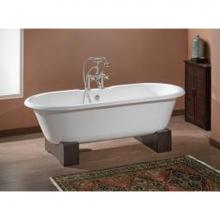 Cheviot Products 2110-WC-0-BN - Regal Tub, 68'', White In, Custom Out, Flat, Brushed Nickel Feet