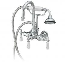 Cheviot Products 3107-AB - 3-3/8'' Gooseneck Tub Filler W/ Hand Shower, Antique Bronze