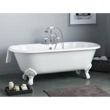 Cheviot Products 2169-WW-PB - REGAL Cast Iron Bathtub with Continuous Rolled Rim and Shaughnessy Feet