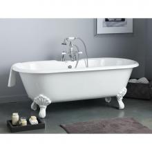 Cheviot Products 2168-WW-0-AB - Regal Tub, 61'', White, Flat, Antique Bronze Shaughnessy Feet