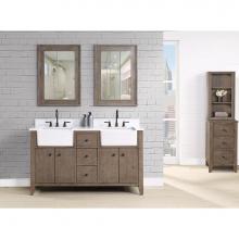 Fairmont Designs 1516-FV60DA - River View 60'' Double bowl Farmhouse Vanity - Coffee Bean