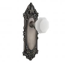 Nostalgic Warehouse 748265 - Nostalgic Warehouse Victorian Plate Passage Waldorf White Milk Glass Knob in Antique Pewter