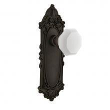 Nostalgic Warehouse 748287 - Nostalgic Warehouse Victorian Plate Passage Waldorf White Milk Glass Knob in Oil-Rubbed Bronze