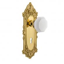 Nostalgic Warehouse 748538 - Nostalgic Warehouse Victorian Plate with Keyhole Passage Waldorf White Milk Glass Knob in Unlacque