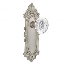 Nostalgic Warehouse 750416 - Nostalgic Warehouse Victorian Plate Passage Crystal Egg & Dart Knob in Satin Nickel