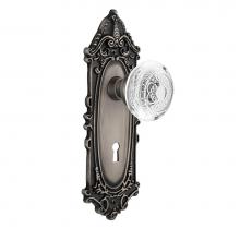 Nostalgic Warehouse 751592 - Nostalgic Warehouse Victorian Plate Privacy with Keyhole Crystal Egg & Dart Knob in Antique Pe