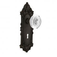 Nostalgic Warehouse 751602 - Nostalgic Warehouse Victorian Plate Privacy with Keyhole Crystal Egg & Dart Knob in Oil-Rubbed