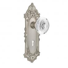 Nostalgic Warehouse 751604 - Nostalgic Warehouse Victorian Plate Privacy with Keyhole Crystal Egg & Dart Knob in Satin Nick