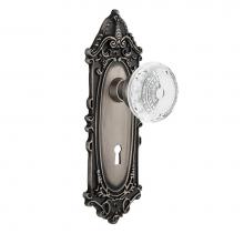 Nostalgic Warehouse 751921 - Nostalgic Warehouse Victorian Plate Passage with Keyhole Crystal Meadows Knob in Antique Pewter