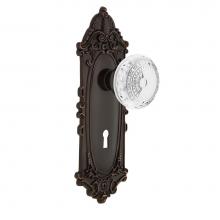 Nostalgic Warehouse 751965 - Nostalgic Warehouse Victorian Plate Privacy with Keyhole Crystal Meadows Knob in Timeless Bronze