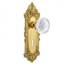 Nostalgic Warehouse 752079 - Nostalgic Warehouse Victorian Plate Passage with Keyhole Crystal Meadows Knob in Unlacquered Brass