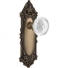 Nostalgic Warehouse 752556 - Nostalgic Warehouse Victorian Plate Passage Crystal Meadows Knob in Antique Brass