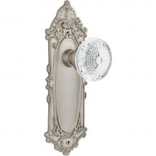 Nostalgic Warehouse 752557 - Nostalgic Warehouse Victorian Plate Passage Crystal Meadows Knob in Satin Nickel