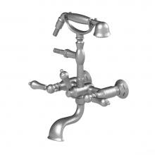 Rubinet 3WRMLBBWH - Wall Mount Tub Filler With Hand Held Shower