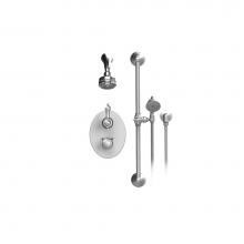 Rubinet T20RMLCHCH - Temperature Control Shower With Two Way Diverter & Shut-Off, Hand Held Shower, Bar, Integral S