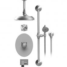 Rubinet T28FMCCHCH - Temperature Control Shower With Two Way Diverter & Shut-Off, With One Seperate Volume Control,