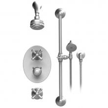 Rubinet T40FMCGDGD - Temperature Control Shower With Two Seperate Volume Controls, Aquatron Shower Head, Bar, Integral