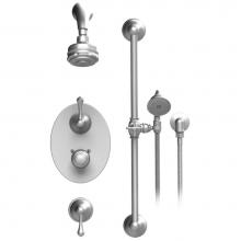 Rubinet T40FMLGDGD - Temperature Control Shower With Two Seperate Volume Controls, Aquatron Shower Head, Bar, Integral