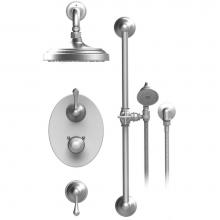 Rubinet T41FMLMBMB - Temperature Control Shower With Two Seperate Volume Controls, Aquatron Shower Head, Bar, Integral