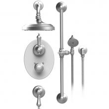 Rubinet T41RMLBBBB - Temperature Control Shower With Two Seperate Volume Controls, Aquatron Shower Head, Bar, Integral