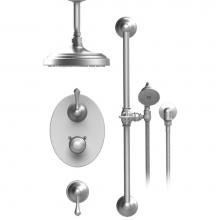 Rubinet T42FMLCHGD - Temperature Control Shower With Two Seperate Volume Controls, Aquatron Shower Head, Bar, Integral