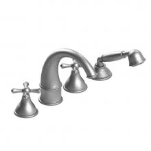 Rubinet T5HFJCCHBB - Four Piece Roman Tub Filler With Hand Held Shower, (Jasmin Spout), Trim Only