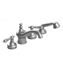 Rubinet T5HRJLGDGD - Four Piece Roman Tub Filler With Hand Held Shower (Jasmin Spout) Trim Only