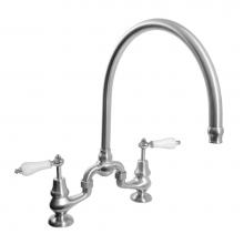 Sigma 7.57485040.33 - Sancerre Bridge Kitchen/Bar Faucet with High-Arc Spout and 485 Porcelain Lever in Uncoated Polishe