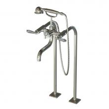 Santec 7050DC97 - Floor Mount Tub Filler W/ Dc Handles And Multifunction Handheld Shower - Valve Included