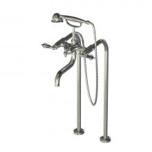 Santec 7050KC10 - Floor Mount Tub Filler W/ Kc Handles And Multifunction Handheld Shower (Valve Included)