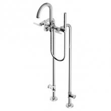 Santec 7053HO10 - Floor Mount Tub Filler with Hand Shower and Shut-off Valves (pair)