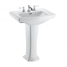 Toto LPT780.4#01 - Toto® Clayton® Rectangular Pedestal Bathroom Sink For 4 Inch Center Faucets, Cotton Whit