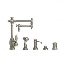 Waterstone 4100-12-4-WB - Towson Kitchen Faucet - 12'' Articulated Spout - 4Pc. Suite