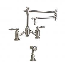 Waterstone 6100-18-CLZ - Waterstone Towson Bridge Faucet - 18'' Articulated Spout - Lever Handles