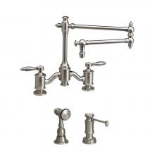 Waterstone 6100-18-2-WB - Towson Bridge Faucet - 18'' Articulated Spout - Lever Handles - 2Pc. Suite