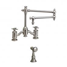 Waterstone 6150-18-CLZ - Waterstone Towson Bridge Faucet - 18'' Articulated Spout - Cross Handles