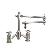 Waterstone 6150-18-SB - Waterstone Towson Bridge Faucet - 18'' Articulated Spout - Cross Handles