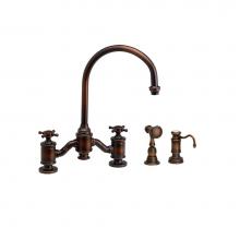 Waterstone 6350-2-SG - Waterstone Hampton Bridge Faucet - Cross Handles - 2pc. Suite