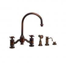 Waterstone 6350-3-WB - Hampton Bridge Faucet - Cross Handles - 3Pc. Suite