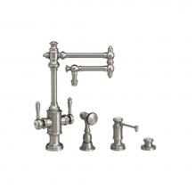 Waterstone 8010-12-3-WB - Towson Two Handle Kitchen Faucet - 12'' Articulated Spout - 3Pc. Suite